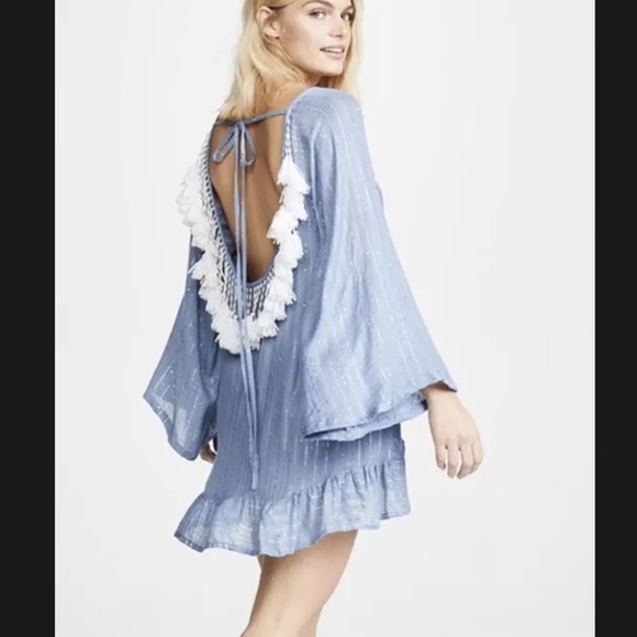 Sundress Indiana Dress in Roma Powder Blue and White Size Medium Large - Picture 4 of 12